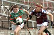 11 September 2004; Marcella Heffernan, Mayo, in action against Lisa Cohill, Galway. Ladies Football Senior Championship Semi-Final, Mayo v Galway, O'Moore Park, Portlaoise, Co. Laois. Picture credit; Matt Browne / SPORTSFILE