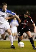 11 September 2004; Dessie Baker, Longford Town, in action against Graham O'Keeffe, Athlone Town. FAI Cup Quarter-Final, Longford Town v Athlone Town, Flancare Park, Longford. Picture credit; David Maher / SPORTSFILE