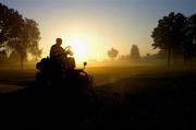 13 September 2004; Green keeping staff member Ron Angle prepares the fairways before the start of practice in advance of the 35th Ryder Cup Matches. Oakland Hills Country Club, Bloomfield Township, Michigan, USA. Picture credit; Matt Browne / SPORTSFILE