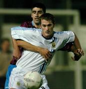 13 September 2004; Willie Doyle , UCD, in action against Danny O'Connor, Drogheda United. FAI Cup Quarter Final Replay, Drogheda United v UCD, United Park, Drogheda, Co. Louth. Picture credit; David Maher / SPORTSFILE