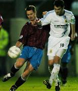 13 September 2004; Sean Finn, UCD, in action against Barry Molloy, Drogheda United. FAI Cup Quarter Final Replay, Drogheda United v UCD, United Park, Drogheda, Co. Louth. Picture credit; David Maher / SPORTSFILE
