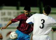 13 September 2004; Danny O'Connor, Drogheda United, in action against Robert McAuley, UCD. FAI Cup Quarter Final Replay, Drogheda United v UCD, United Park, Drogheda, Co. Louth. Picture credit; David Maher / SPORTSFILE