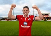 6 October 2013; Danny Ventre, Sligo Rovers, celebrates at the end of the game. FAI Ford Cup, Semi-Final, Sligo Rovers v Shamrock Rovers, The Showgrounds, Sligo. Picture credit: David Maher / SPORTSFILE