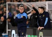 7 March 2025; St Patrick's Athletic manager Stephen Kenny and assistant coach Brian Gartland, right, during the SSE Airtricity Men's Premier Division match between Shamrock Rovers and St Patrick's Athletic at Tallaght Stadium in Dublin. Photo by Stephen McCarthy/Sportsfile