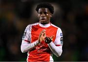 7 March 2025; Al-Amin Kazeem of St Patrick's Athletic after the SSE Airtricity Men's Premier Division match between Shamrock Rovers and St Patrick's Athletic at Tallaght Stadium in Dublin. Photo by Stephen McCarthy/Sportsfile