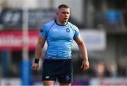 10 March 2025; St Michael's College captain Herbie Boyle during the Bank of Ireland Leinster Rugby Boys Schools Junior Cup semi-final match between St Michael's College and Clongowes Wood College at Energia Park in Dublin. Photo by Shauna Clinton/Sportsfile