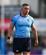 10 March 2025; St Michael's College captain Herbie Boyle during the Bank of Ireland Leinster Rugby Boys Schools Junior Cup semi-final match between St Michael's College and Clongowes Wood College at Energia Park in Dublin. Photo by Shauna Clinton/Sportsfile