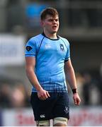10 March 2025; Dara Elliott of St Michael's College during the Bank of Ireland Leinster Rugby Boys Schools Junior Cup semi-final match between St Michael's College and Clongowes Wood College at Energia Park in Dublin. Photo by Shauna Clinton/Sportsfile