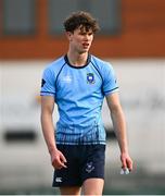 10 March 2025; Austin Currivan of St Michael's College during the Bank of Ireland Leinster Rugby Boys Schools Junior Cup semi-final match between St Michael's College and Clongowes Wood College at Energia Park in Dublin. Photo by Shauna Clinton/Sportsfile