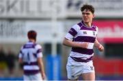 10 March 2025; Tom English of Clongowes Wood College during the Bank of Ireland Leinster Rugby Boys Schools Junior Cup semi-final match between St Michael's College and Clongowes Wood College at Energia Park in Dublin. Photo by Shauna Clinton/Sportsfile