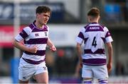 10 March 2025; Tom English of Clongowes Wood College during the Bank of Ireland Leinster Rugby Boys Schools Junior Cup semi-final match between St Michael's College and Clongowes Wood College at Energia Park in Dublin. Photo by Shauna Clinton/Sportsfile