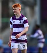10 March 2025; Robert Wyse of Clongowes Wood College during the Bank of Ireland Leinster Rugby Boys Schools Junior Cup semi-final match between St Michael's College and Clongowes Wood College at Energia Park in Dublin. Photo by Shauna Clinton/Sportsfile