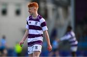 10 March 2025; Robert Wyse of Clongowes Wood College during the Bank of Ireland Leinster Rugby Boys Schools Junior Cup semi-final match between St Michael's College and Clongowes Wood College at Energia Park in Dublin. Photo by Shauna Clinton/Sportsfile