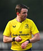 10 March 2025; Referee Sam Holt during the Bank of Ireland Leinster Rugby Boys Schools Junior Cup semi-final match between St Michael's College and Clongowes Wood College at Energia Park in Dublin. Photo by Shauna Clinton/Sportsfile