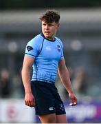 10 March 2025; Toby O'Leary of St Michael's College during the Bank of Ireland Leinster Rugby Boys Schools Junior Cup semi-final match between St Michael's College and Clongowes Wood College at Energia Park in Dublin. Photo by Shauna Clinton/Sportsfile