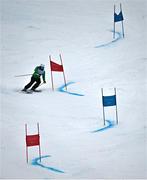 11 March 2025; Caolan McConville of Team Ireland, a member of Skiability Northern Ireland, Aghaghallon, Antrim, during the 'Divisional rounds' in the Alpine Skiing event during day three of the Turin 2025 Special Olympics World Winter Games in Sestriere, Italy. Photo by Ray McManus/Sportsfile