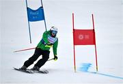 11 March 2025; Caolan McConville of Team Ireland, a member of Skiability Northern Ireland, Aghaghallon, Antrim, during the 'Divisional rounds' in the Alpine Skiing event during day three of the Turin 2025 Special Olympics World Winter Games in Sestriere, Italy. Photo by Ray McManus/Sportsfile