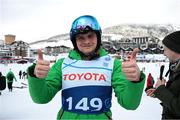 11 March 2025; Caolan McConville of Team Ireland, a member of Skiability Northern Ireland, Aghaghallon, Antrim, after the 'Divisional rounds' in the Alpine Skiing event during day three of the Turin 2025 Special Olympics World Winter Games in Sestriere, Italy. Photo by Ray McManus/Sportsfile