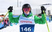 11 March 2025; Donal Brennan of Team Ireland, a member of Kilternan Karvers, Ballinteer, Dublin, after the 'Divisional rounds' in the Alpine Skiing event during day three of the Turin 2025 Special Olympics World Winter Games in Sestriere, Italy. Photo by Ray McManus/Sportsfile