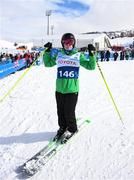11 March 2025; Donal Brennan of Team Ireland, a member of Kilternan Karvers, Ballinteer, Dublin, after the 'Divisional rounds' in the Alpine Skiing event during day three of the Turin 2025 Special Olympics World Winter Games in Sestriere, Italy. Photo by Ray McManus/Sportsfile