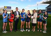 11 March 2025; At the Lidl All-Ireland Junior Post-Primary Schools Finals Captains day, held in Croke Park, Dublin, are Ladies Gaelic Football Association President, Trina Murray; and Robert Ryan, CEO Lidl Ireland; with players, from left, Cara McMoran of St Patrick's Academy, Dungannon, Tyrone, and Cara O'Brien of St Mary's Secondary School, Macroom, Cork, ahead of their Lidl All-Ireland Post Primary School Junior ‘B’ Championship Final; Alice Butler of Ursuline Secondary School, Thurles, Tipperary, and Áine Bracken of Moate Community School, Westmeath, ahead of their Lidl All-Ireland Post Primary School Junior ‘A’ Championship Final; and Isabelle O'Brien of Scoil Mhuire agus Íde, Limerick, and Caoimhe Brady of Bailieborough Community School, Cavan, ahead of their Lidl All-Ireland Post Primary School Junior ‘C’ Championship Final. Photo by Stephen McCarthy/Sportsfile