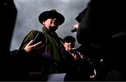 11 March 2025: Trainer Willie Mullins after sending out Kopek Des Bordes to win the Michael O’Sullivan Supreme Novices’ Hurdle on day one of the Cheltenham Racing Festival at Prestbury Park in Cheltenham, England. Photo by David Fitzgerald/Sportsfile