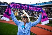11 March 2025: Deirdre Penrose, from Westmeath, a member of the winning connections of Kopek Des Bordes after the Michael O’Sullivan Supreme Novices’ Hurdle on day one of the Cheltenham Racing Festival at Prestbury Park in Cheltenham, England. Photo by David Fitzgerald/Sportsfile
