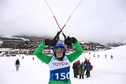 11 March 2025; Lorraine Whelan of Team Ireland, a member of Kilternan Karvers, Delgany, Wicklow, in jovial mood, after the 'Divisional rounds' in the Alpine Skiing event during day three of the Turin 2025 Special Olympics World Winter Games in Sestriere, Italy. Photo by Ray McManus/Sportsfile