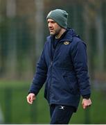 11 March 2025; St Vincent's Castleknock College head coach Sam Boriss the Bank of Ireland Leinster Rugby Boys Schools Junior Cup semi-final match between Blackrock College and St Vincent's Castleknock College at Energia Park in Dublin. Photo by Shauna Clinton/Sportsfile