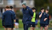 11 March 2025; St Vincent's Castleknock College head coach Sam Boriss the Bank of Ireland Leinster Rugby Boys Schools Junior Cup semi-final match between Blackrock College and St Vincent's Castleknock College at Energia Park in Dublin. Photo by Shauna Clinton/Sportsfile