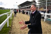 11 March 2025: Trainer Gavin Cromwell watch the final lengths of the The My Pension Expert Arkle Novices’ Chase on day one of the Cheltenham Racing Festival at Prestbury Park in Cheltenham, England. Photo by David Fitzgerald/Sportsfile