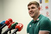 11 March 2025; Garry Ringrose during an Ireland Rugby media conference at IRFU High Performance Centre in Dublin. Photo by Ramsey Cardy/Sportsfile