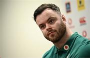 11 March 2025; James Ryan during an Ireland Rugby media conference at IRFU High Performance Centre in Dublin. Photo by Ramsey Cardy/Sportsfile