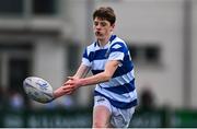 11 March 2025; James Magee of Blackrock College during the Bank of Ireland Leinster Rugby Boys Schools Junior Cup semi-final match between Blackrock College and St Vincent's Castleknock College at Energia Park in Dublin. Photo by Shauna Clinton/Sportsfile
