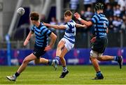 11 March 2025; Felix Burke of Blackrock College kicks on during the Bank of Ireland Leinster Rugby Boys Schools Junior Cup semi-final match between Blackrock College and St Vincent's Castleknock College at Energia Park in Dublin. Photo by Shauna Clinton/Sportsfile