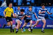 11 March 2025; Patrick Martin of Blackrock College makes a break during the Bank of Ireland Leinster Rugby Boys Schools Junior Cup semi-final match between Blackrock College and St Vincent's Castleknock College at Energia Park in Dublin. Photo by Shauna Clinton/Sportsfile