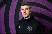 11 March 2025; Head coach Steve Feeney during a Sligo Rovers squad portraits session at The Showgrounds in Sligo. Photo by Ben McShane/Sportsfile