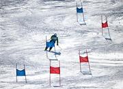 12 March 2025; Caolan McConville of Team Ireland, a member of Skiability Northern Ireland, Aghaghallon, Antrim, competing in the Giant Slalon Novice Final, First Round, event during day four of the Turin 2025 Special Olympics World Winter Games in Sestriere, Italy. Photo by Ray McManus/Sportsfile
