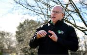 12 March 2025; Irish Guide Dogs for the Blind chief executive Tim O’Mahony speaking at the launch of the GPA and Irish Guide Dogs for the Blind official charity partnership between the two organisations for 2025, at the National Botanic Gardens of Ireland in Glasnevin, Dublin. Photo by Seb Daly/Sportsfile