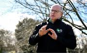 12 March 2025; Irish Guide Dogs for the Blind chief executive Tim O’Mahony speaking at the launch of the GPA and Irish Guide Dogs for the Blind official charity partnership between the two organisations for 2025, at the National Botanic Gardens of Ireland in Glasnevin, Dublin. Photo by Seb Daly/Sportsfile