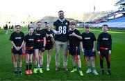 12 March 2025; More than 50 young players from Greenlanes National School and Scoil an tSeachtar Laoch (both from Dublin aged between 10 and 12 years old) took to the pitch in Croke Park today to showcase their NFL Flag Football skills. Fast paced and accessible for all, flag football is the non-contact format of American football and one of the fastest growing sports globally. Played by 20 million people in 100 countries - women and girls leading some of the largest growth - flag football will be included on the LA 2028 Olympic Games program, led by efforts of the International Federation of American Football (IFAF) and supported by the NFL. Greenlanes NS won the inaugural NFL Flag National Championship in December 2024 and represented Ireland at the NFL International Championships at the NFL Pro Bowl Games in Orlando, Florida, U.S., earlier this year. NFL Flag is the official flag football program of the NFL. The NFL will expand its NFL Flag program in Ireland, in a three-year plan to engage over 50,000 young people, as part of an NFL 2025 Dublin Game legacy commitment to growing the game in partnership with Sport Ireland and American Football Ireland. Pictured in Croke Park enjoying the action is current Steelers player Pat Freiermuth with pupils of Greenlanes National School and Scoil an tSeachtar Laoch. For more information and to get involved with NFL Flag visit https://www.nfl.com/news/get-involved-with-nfl-flag-uk-and-ireland. Photo by Brendan Moran/Sportsfile