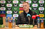 13 March 2025; Republic of Ireland head coach Heimir Hallgrimsson during a press conference at FAI Headquarters in Abbotstown, Dublin, following a Republic of Ireland squad announcement. Photo by Stephen McCarthy/Sportsfile