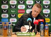 13 March 2025; Republic of Ireland head coach Heimir Hallgrimsson during a press conference at FAI Headquarters in Abbotstown, Dublin, following a Republic of Ireland squad announcement. Photo by Stephen McCarthy/Sportsfile