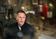 13 March 2025; Republic of Ireland head coach Heimir Hallgrimsson during a television interview before a press conference at FAI Headquarters in Abbotstown, Dublin, following a Republic of Ireland squad announcement. Photo by Stephen McCarthy/Sportsfile