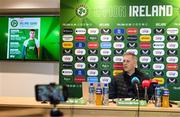 13 March 2025; Republic of Ireland head coach Heimir Hallgrimsson during a press conference at FAI Headquarters in Abbotstown, Dublin, following a Republic of Ireland squad announcement. Photo by Stephen McCarthy/Sportsfile