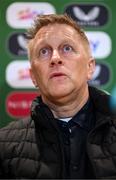 13 March 2025; Republic of Ireland head coach Heimir Hallgrimsson during a press conference at FAI Headquarters in Abbotstown, Dublin, following a Republic of Ireland squad announcement. Photo by Stephen McCarthy/Sportsfile