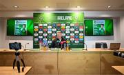13 March 2025; Republic of Ireland head coach Heimir Hallgrimsson during a press conference at FAI Headquarters in Abbotstown, Dublin, following a Republic of Ireland squad announcement. Photo by Stephen McCarthy/Sportsfile