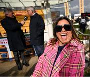 13 March 2025; Natasha Mason, sister of part owner of Caldwell Potter Jess Mason, celebrates after the Jack Richards Novices Limited Handicap Chase on day three of the Cheltenham Racing Festival at Prestbury Park in Cheltenham, England. Photo by David Fitzgerald/Sportsfile