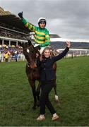 13 March 2025; Jockey Mark Walsh, aboard Fact To File, celebrates after winning the Ryanair Chase on day three of the Cheltenham Racing Festival at Prestbury Park in Cheltenham, England. Photo by Harry Murphy/Sportsfile