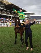 13 March 2025; Jockey Mark Walsh, aboard Fact To File, celebrates after winning the Ryanair Chase on day three of the Cheltenham Racing Festival at Prestbury Park in Cheltenham, England. Photo by Harry Murphy/Sportsfile